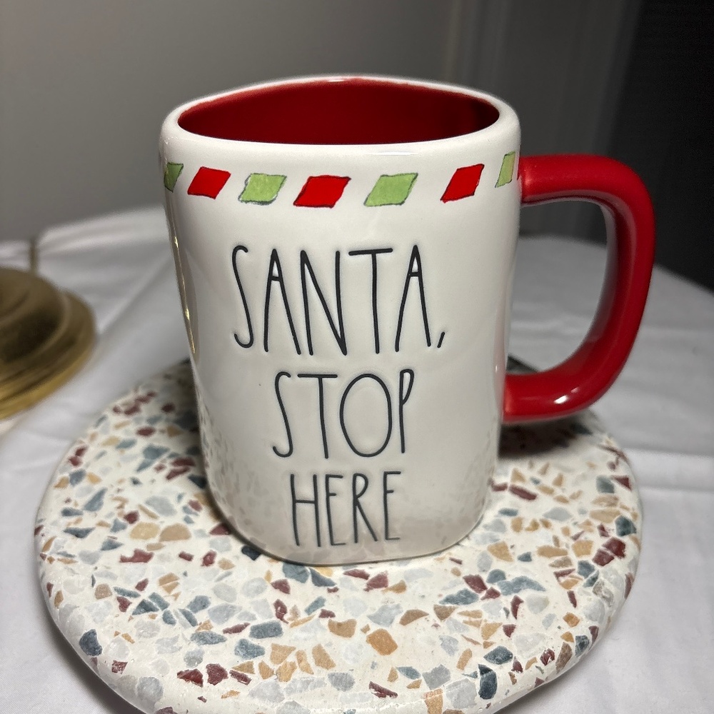 Rae Dunn Santa Stop Here coffee/tea mug